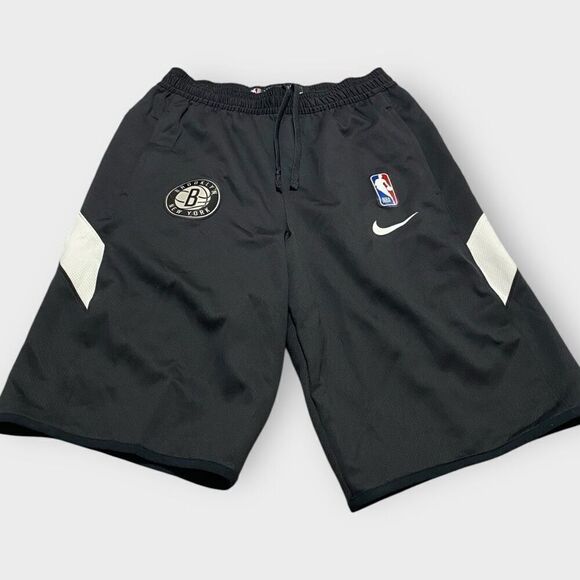 Nike NBA Brooklyn Nets Therma Flex Black Shorts Mens Size M-Tall AV1043-010 New - Picture 2 of 9